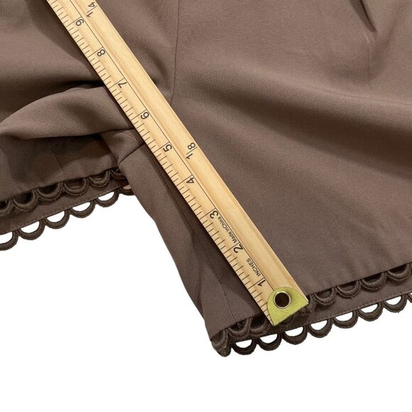 Banana Republic NWT Tie Detail and Lace Trim Shorts Brown Size 4 - Picture 10 of 10